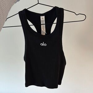 ALO Yoga Black Sleeveless Crop Tank Top